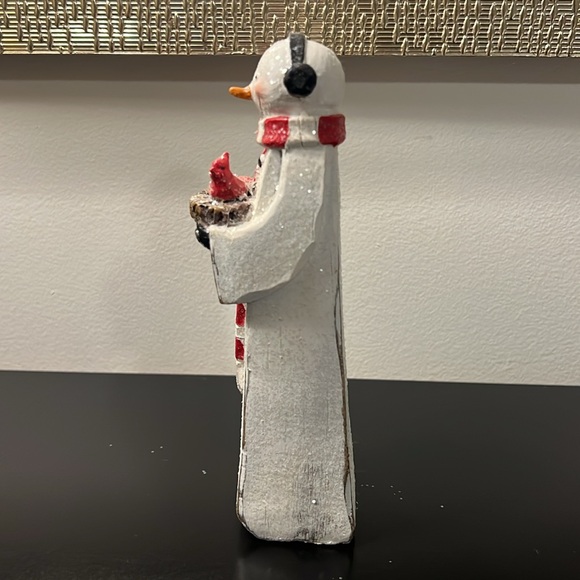 Melrose Rustic Wooden Snowman Figurine - Picture 4 of 8